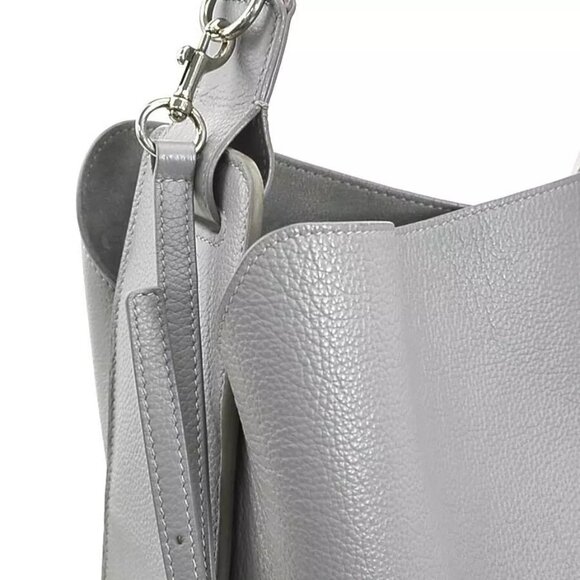 Auth BALENCIAGA North-South Shoulder Bag Gray Leather - Picture 13 of 15
